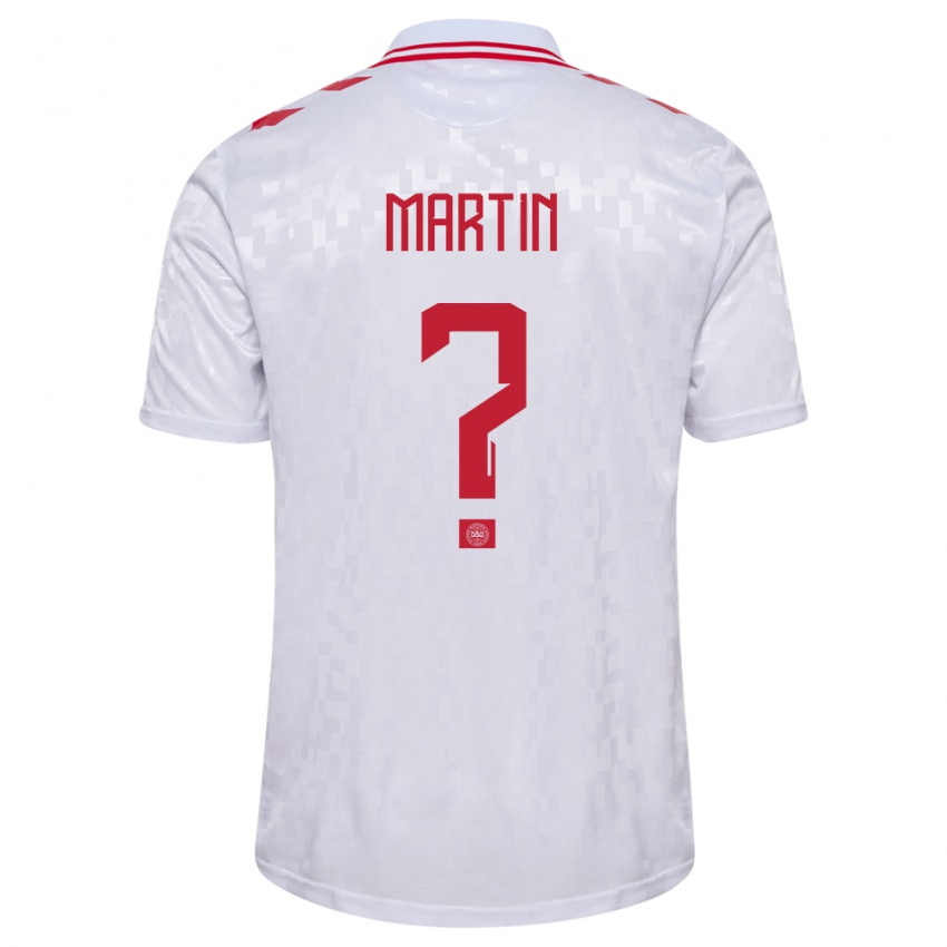 Dames Denemarken Lucas Martin #0 Wit Uitshirt Uittenue 24-26 T-Shirt
