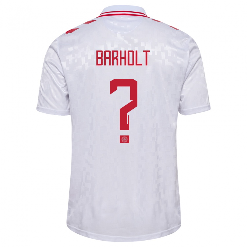 Dames Denemarken Noah Barholt #0 Wit Uitshirt Uittenue 24-26 T-Shirt