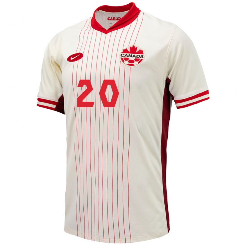 Dames Canada Ali Ahmed #20 Wit Uitshirt Uittenue 24-26 T-Shirt