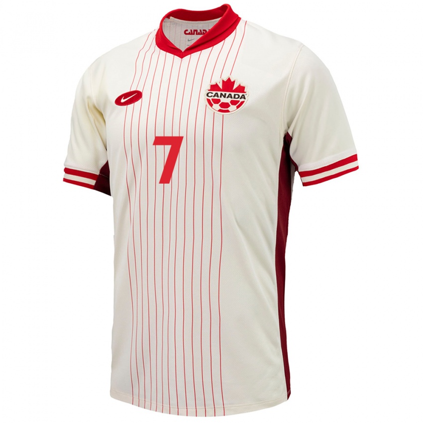 Dames Canada Taryck Tahid #7 Wit Uitshirt Uittenue 24-26 T-Shirt