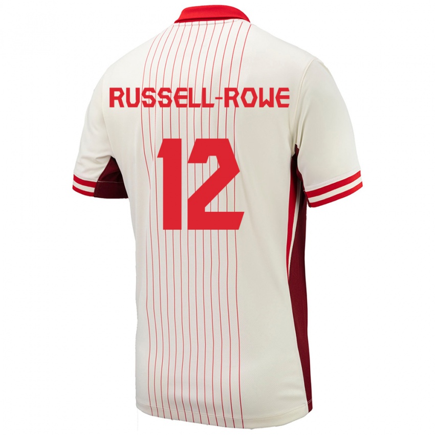 Dames Canada Jacen Russell-Rowe #12 Wit Uitshirt Uittenue 24-26 T-Shirt