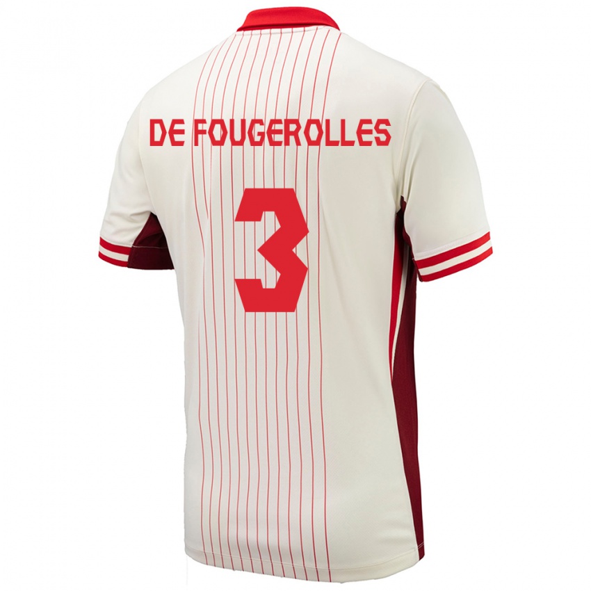 Dames Canada Luc De Fougerolles #3 Wit Uitshirt Uittenue 24-26 T-Shirt