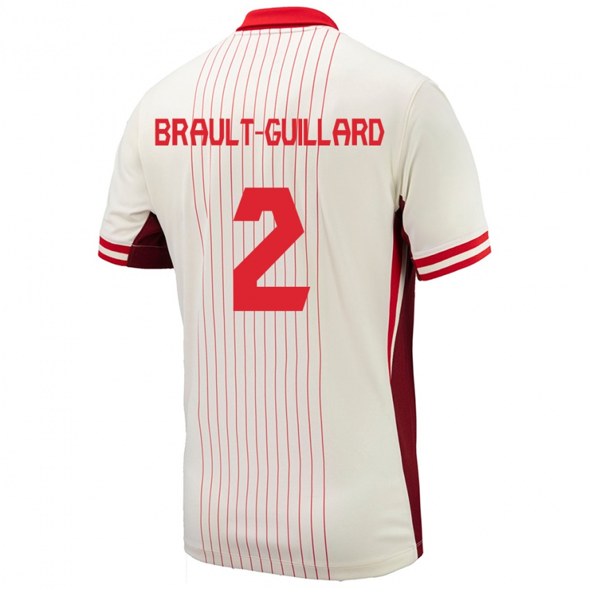 Dames Canada Zachary Brault-Guillard #2 Wit Uitshirt Uittenue 24-26 T-Shirt