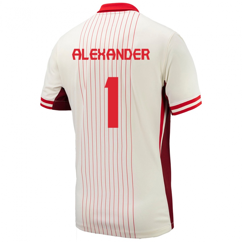 Dames Canada Ben Alexander #1 Wit Uitshirt Uittenue 24-26 T-Shirt