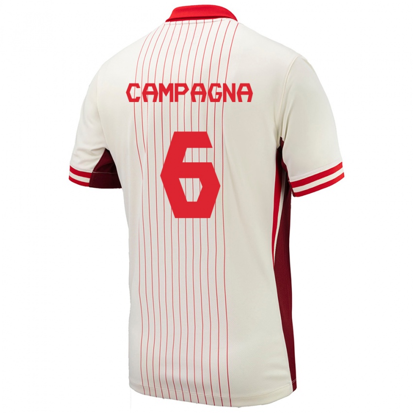 Dames Canada Matteo Campagna #6 Wit Uitshirt Uittenue 24-26 T-Shirt