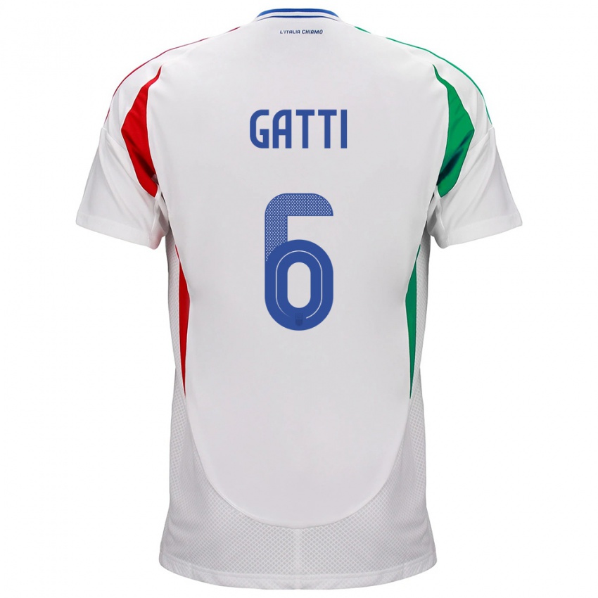 Dames Italië Federico Gatti #6 Wit Uitshirt Uittenue 24-26 T-Shirt