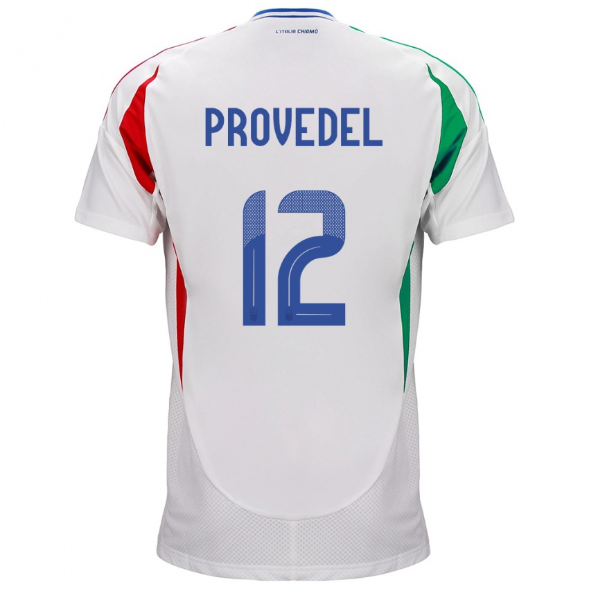 Dames Italië Ivan Provedel #12 Wit Uitshirt Uittenue 24-26 T-Shirt