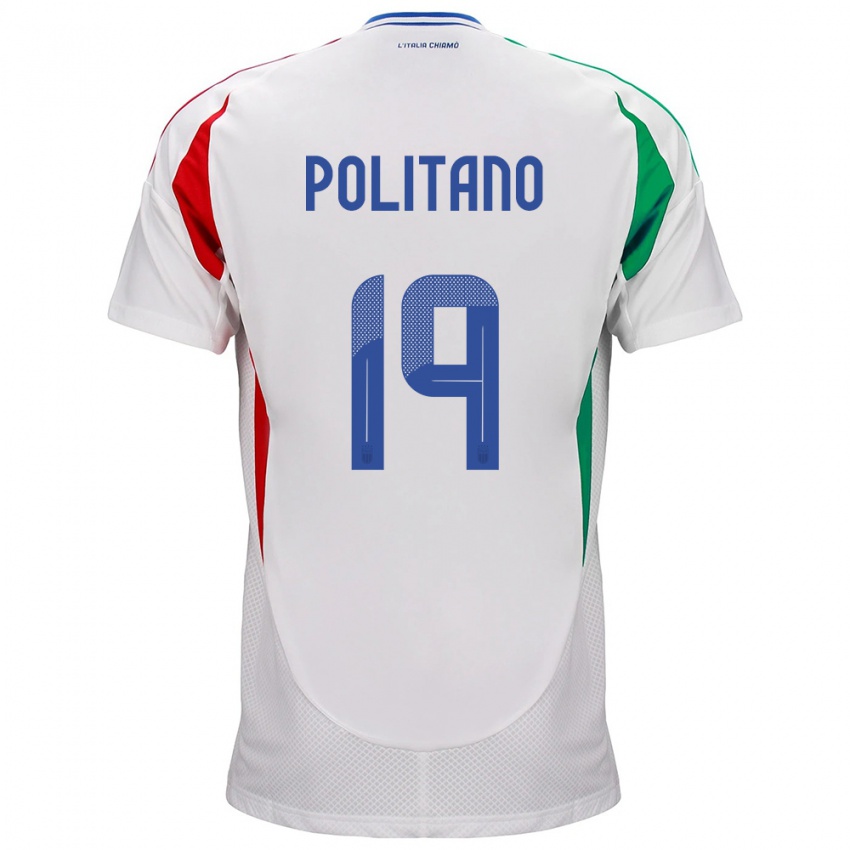 Dames Italië Matteo Politano #19 Wit Uitshirt Uittenue 24-26 T-Shirt