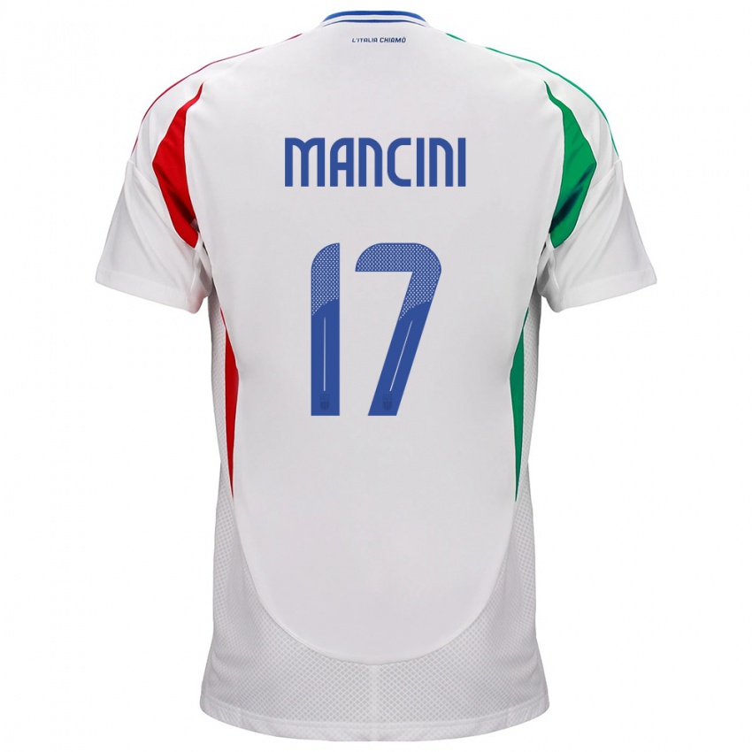 Dames Italië Gianluca Mancini #17 Wit Uitshirt Uittenue 24-26 T-Shirt