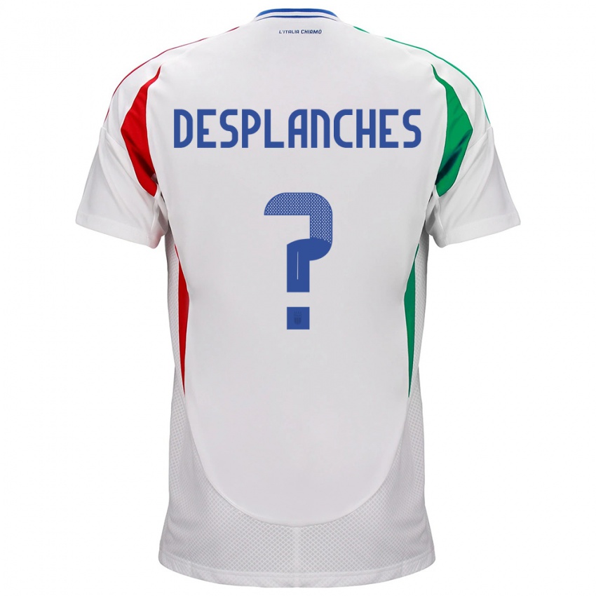 Dames Italië Sebastiano Desplanches #0 Wit Uitshirt Uittenue 24-26 T-Shirt