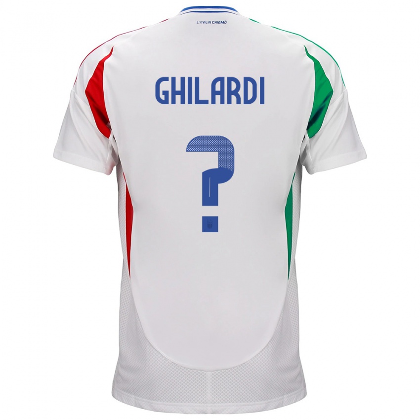 Dames Italië Daniele Ghilardi #0 Wit Uitshirt Uittenue 24-26 T-Shirt