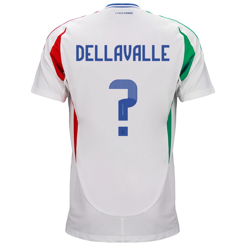 Dames Italië Alessandro Dellavalle #0 Wit Uitshirt Uittenue 24-26 T-Shirt