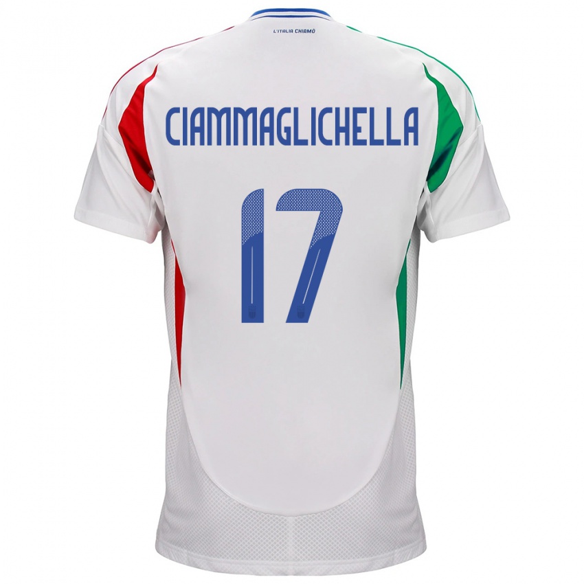 Dames Italië Aaron Ciammaglichella #17 Wit Uitshirt Uittenue 24-26 T-Shirt