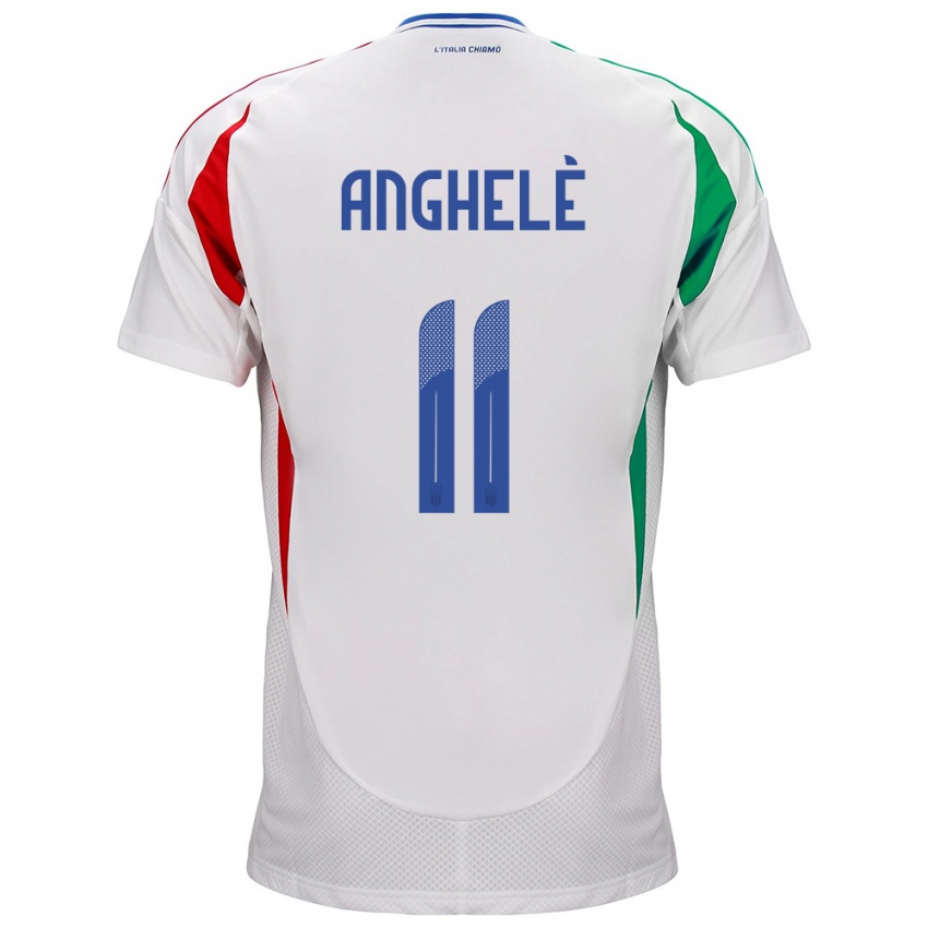 Dames Italië Lorenzo Anghelè #11 Wit Uitshirt Uittenue 24-26 T-Shirt