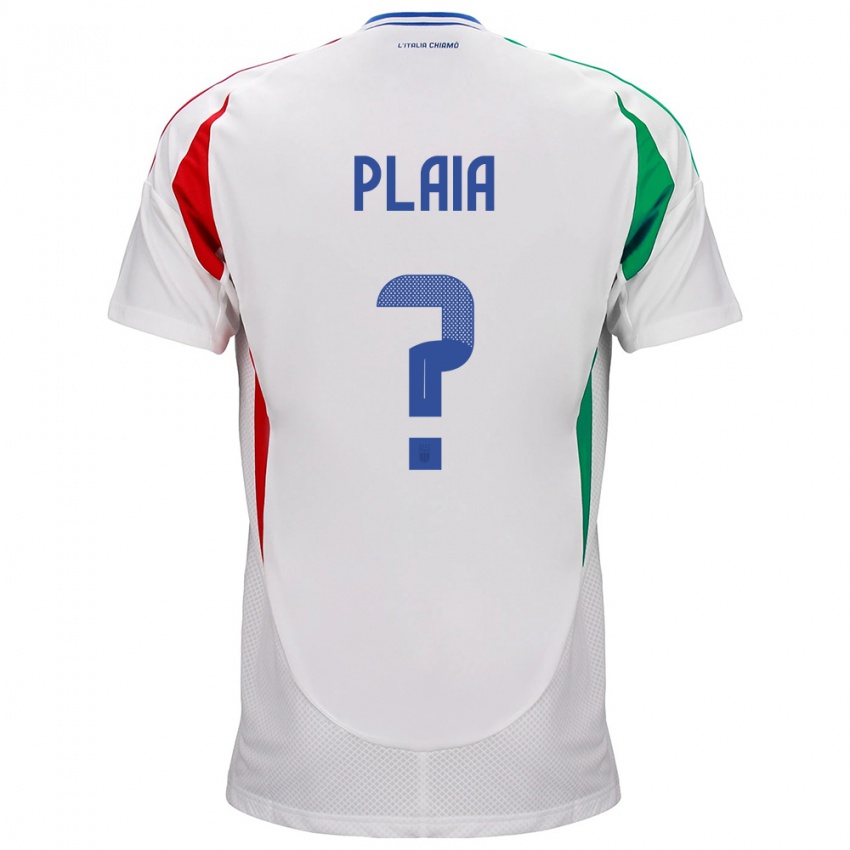 Dames Italië Matteo Plaia #0 Wit Uitshirt Uittenue 24-26 T-Shirt