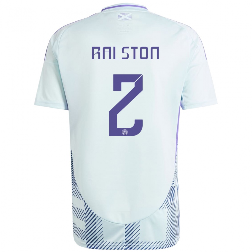 Dames Schotland Anthony Ralston #2 Licht Mintblauw Uitshirt Uittenue 24-26 T-Shirt