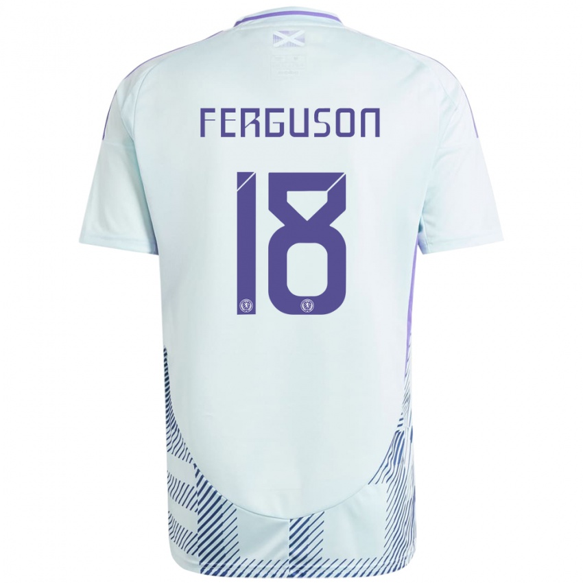 Dames Schotland Lewis Ferguson #18 Licht Mintblauw Uitshirt Uittenue 24-26 T-Shirt