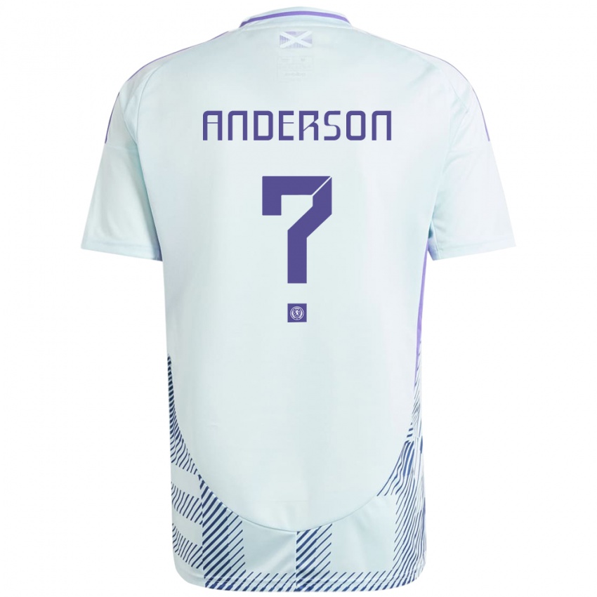 Dames Schotland Matthew Anderson #0 Licht Mintblauw Uitshirt Uittenue 24-26 T-Shirt