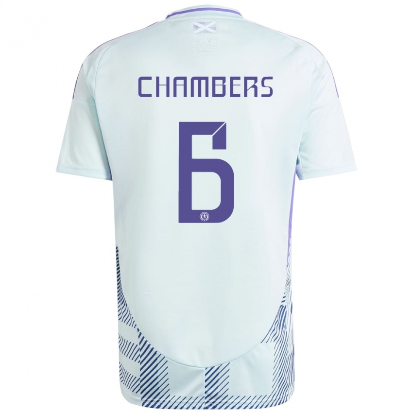 Dames Schotland Sam Chambers #6 Licht Mintblauw Uitshirt Uittenue 24-26 T-Shirt