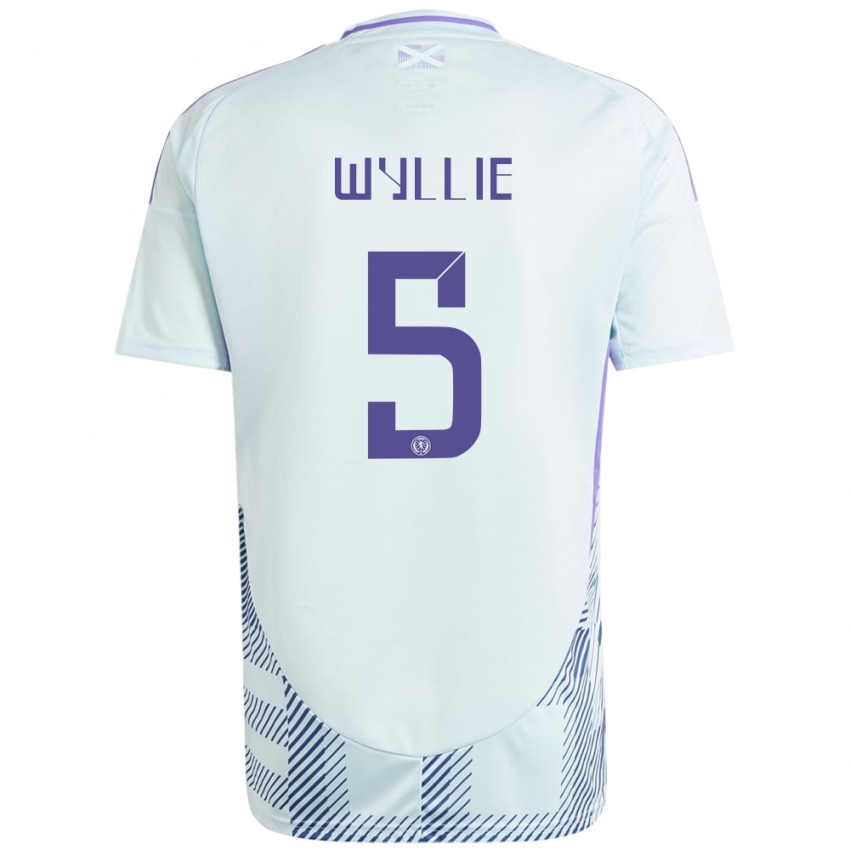 Dames Schotland Jack Wyllie #5 Licht Mintblauw Uitshirt Uittenue 24-26 T-Shirt