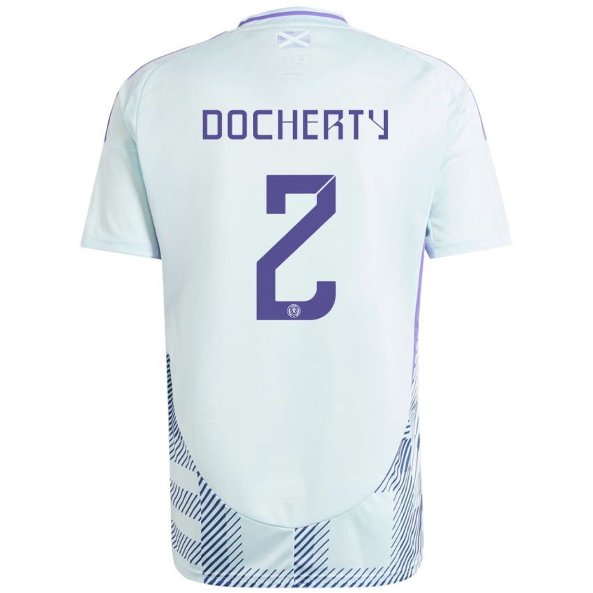 Dames Schotland Nicola Docherty #2 Licht Mintblauw Uitshirt Uittenue 24-26 T-Shirt