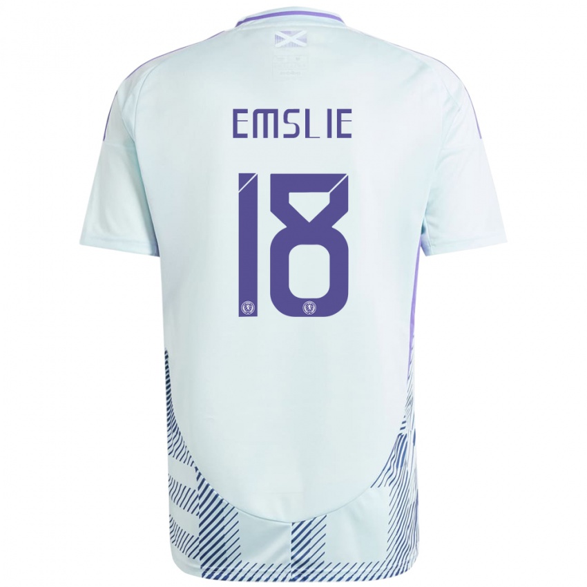 Dames Schotland Claire Emslie #18 Licht Mintblauw Uitshirt Uittenue 24-26 T-Shirt