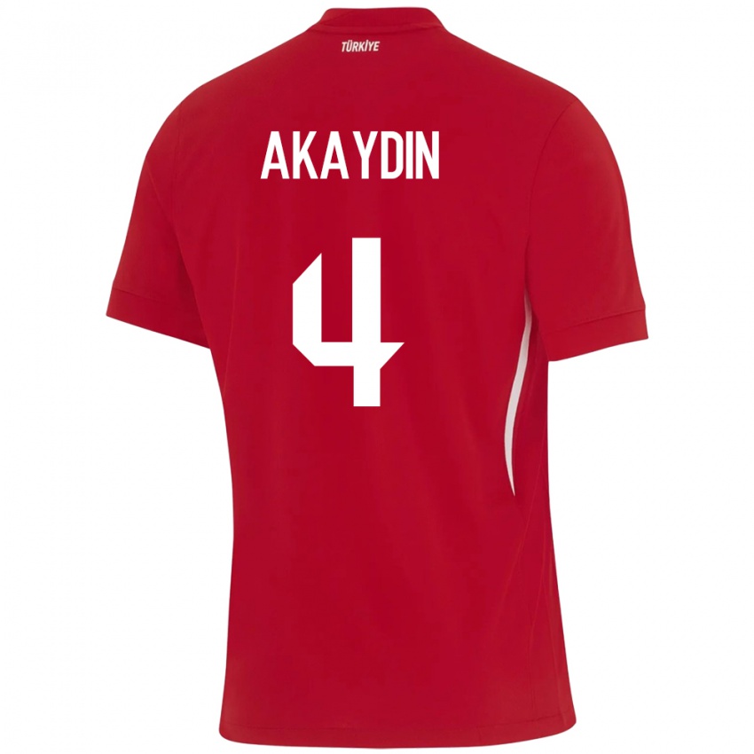 Dames Turkije Samet Akaydin #4 Rood Uitshirt Uittenue 24-26 T-Shirt