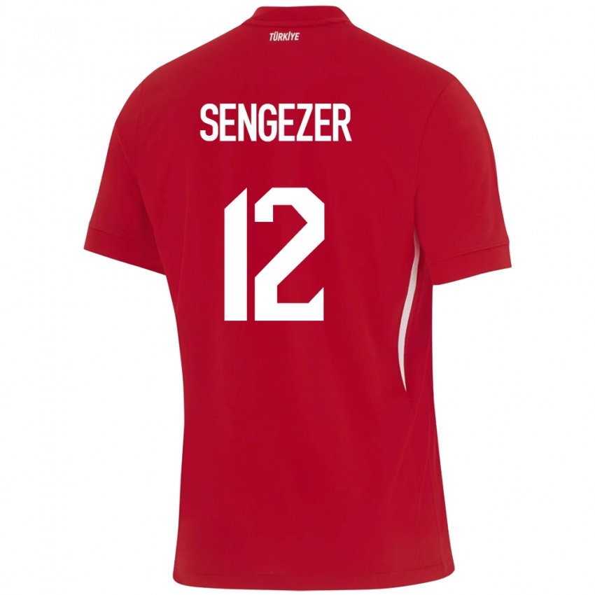 Dames Turkije Muhammed Şengezer #12 Rood Uitshirt Uittenue 24-26 T-Shirt