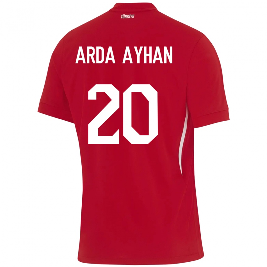 Dames Turkije Murat Arda Ayhan #20 Rood Uitshirt Uittenue 24-26 T-Shirt