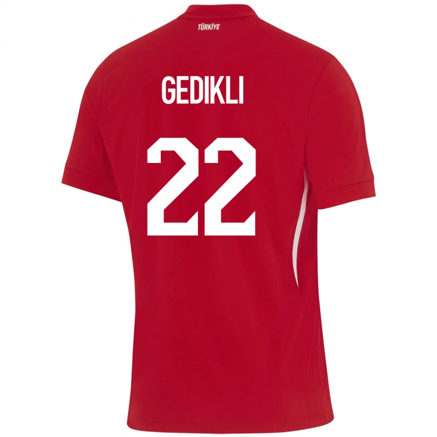 Dames Turkije Berkant Gedikli #22 Rood Uitshirt Uittenue 24-26 T-Shirt