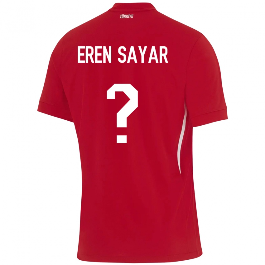 Dames Turkije Emin Eren Sayar #0 Rood Uitshirt Uittenue 24-26 T-Shirt