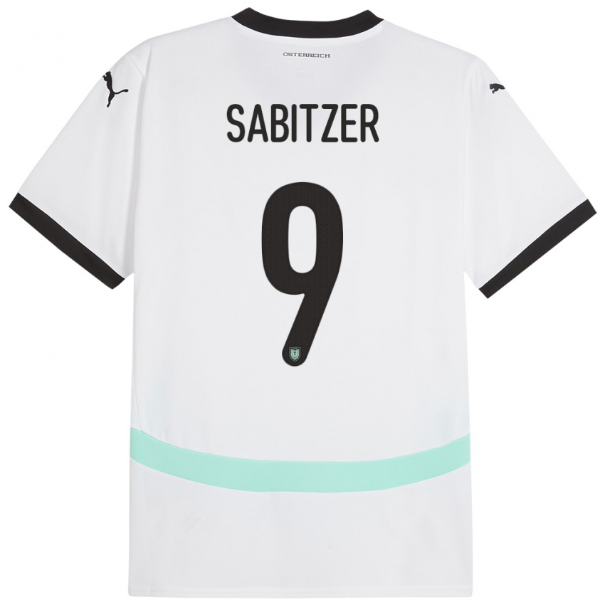 Dames Oostenrijk Marcel Sabitzer #9 Wit Uitshirt Uittenue 24-26 T-Shirt