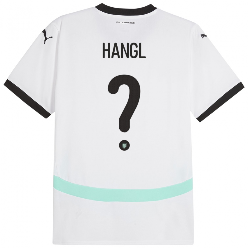 Dames Oostenrijk Florian Hangl #0 Wit Uitshirt Uittenue 24-26 T-Shirt