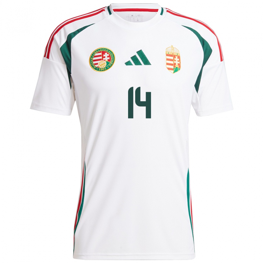 Dames Hongarije Csilla Savanya #14 Wit Uitshirt Uittenue 24-26 T-Shirt