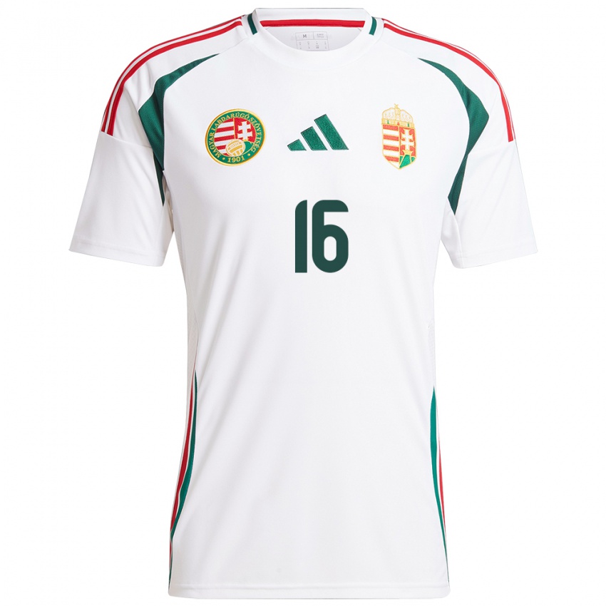 Dames Hongarije Diána Csányi #16 Wit Uitshirt Uittenue 24-26 T-Shirt