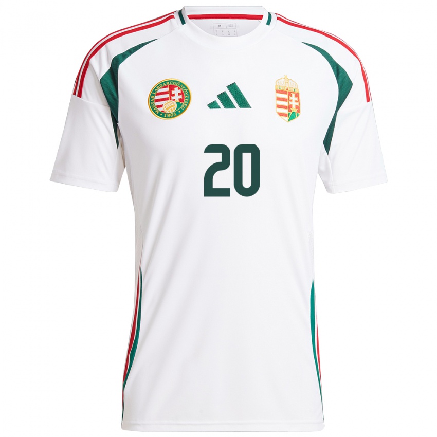 Dames Hongarije Zsombor Hős #20 Wit Uitshirt Uittenue 24-26 T-Shirt