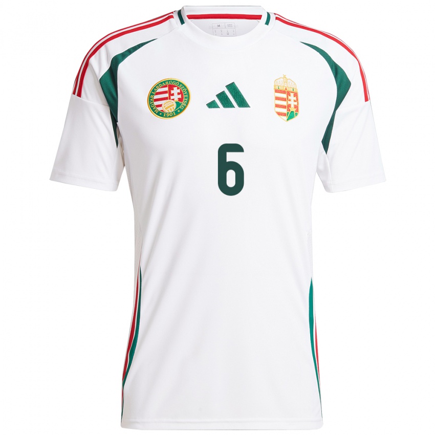 Dames Hongarije Willi Orbán #6 Wit Uitshirt Uittenue 24-26 T-Shirt