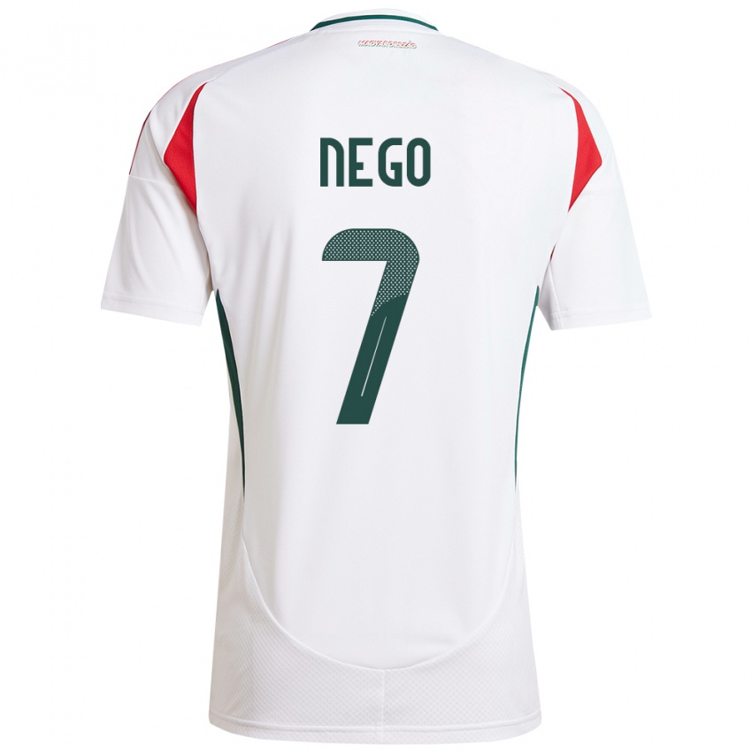 Dames Hongarije Loïc Nego #7 Wit Uitshirt Uittenue 24-26 T-Shirt