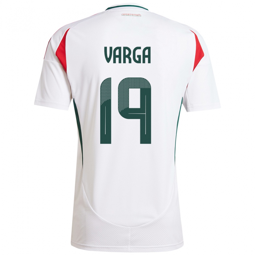 Dames Hongarije Barnabás Varga #19 Wit Uitshirt Uittenue 24-26 T-Shirt