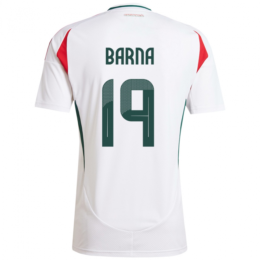 Dames Hongarije Daniel Barna #19 Wit Uitshirt Uittenue 24-26 T-Shirt