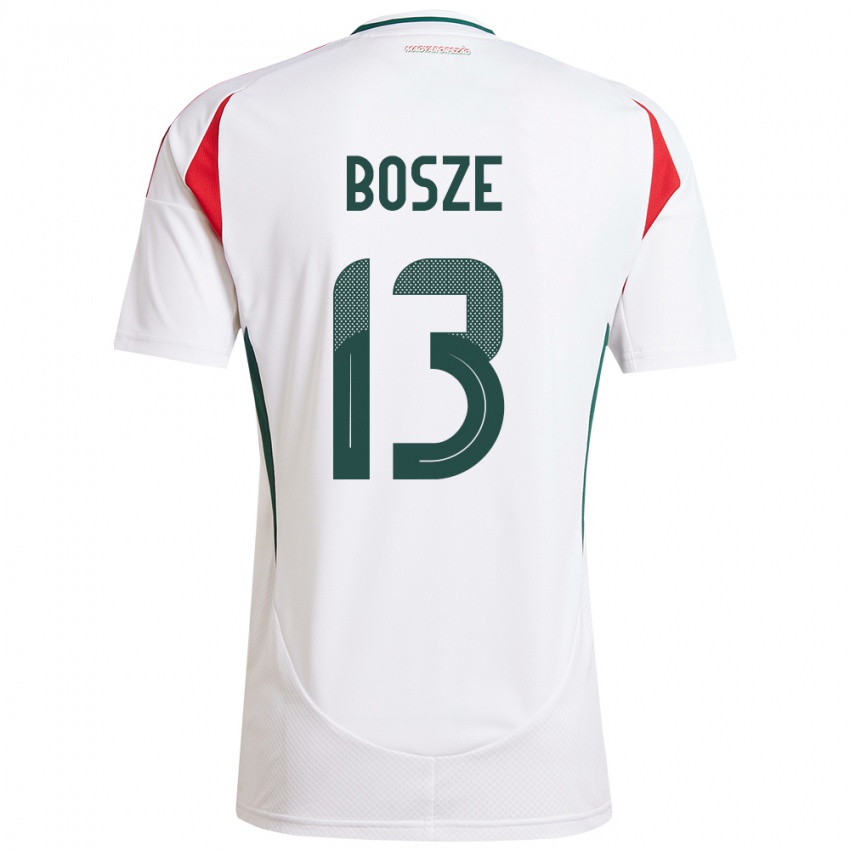 Dames Hongarije Levente Bősze #13 Wit Uitshirt Uittenue 24-26 T-Shirt