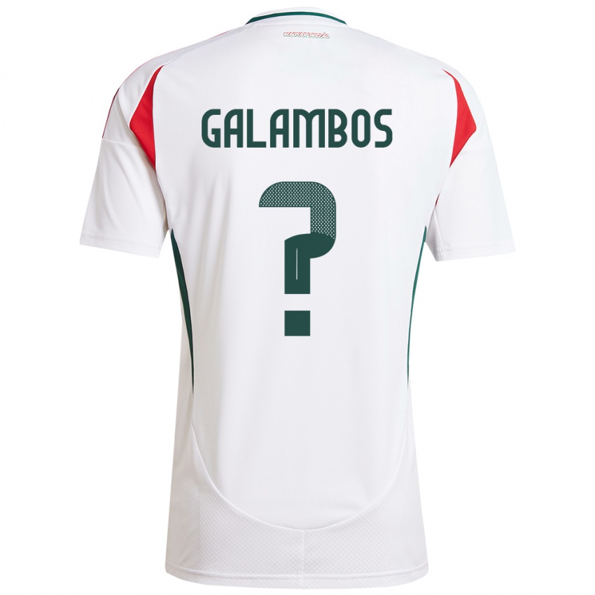 Dames Hongarije János Galambos #0 Wit Uitshirt Uittenue 24-26 T-Shirt