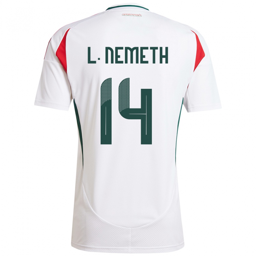 Dames Hongarije Loretta Németh #14 Wit Uitshirt Uittenue 24-26 T-Shirt