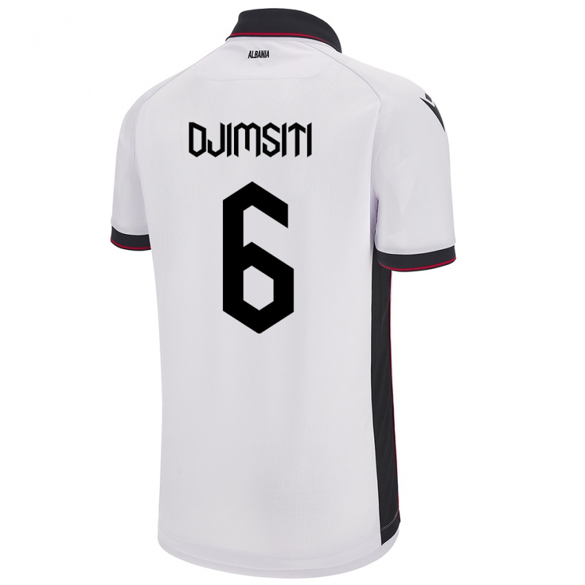 Dames Albanië Berat Djimsiti #6 Wit Uitshirt Uittenue 24-26 T-Shirt