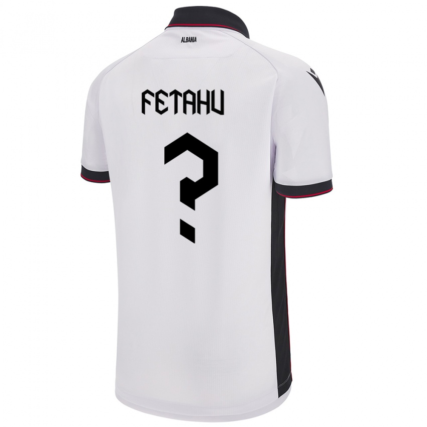 Dames Albanië Anteo Fetahu #0 Wit Uitshirt Uittenue 24-26 T-Shirt