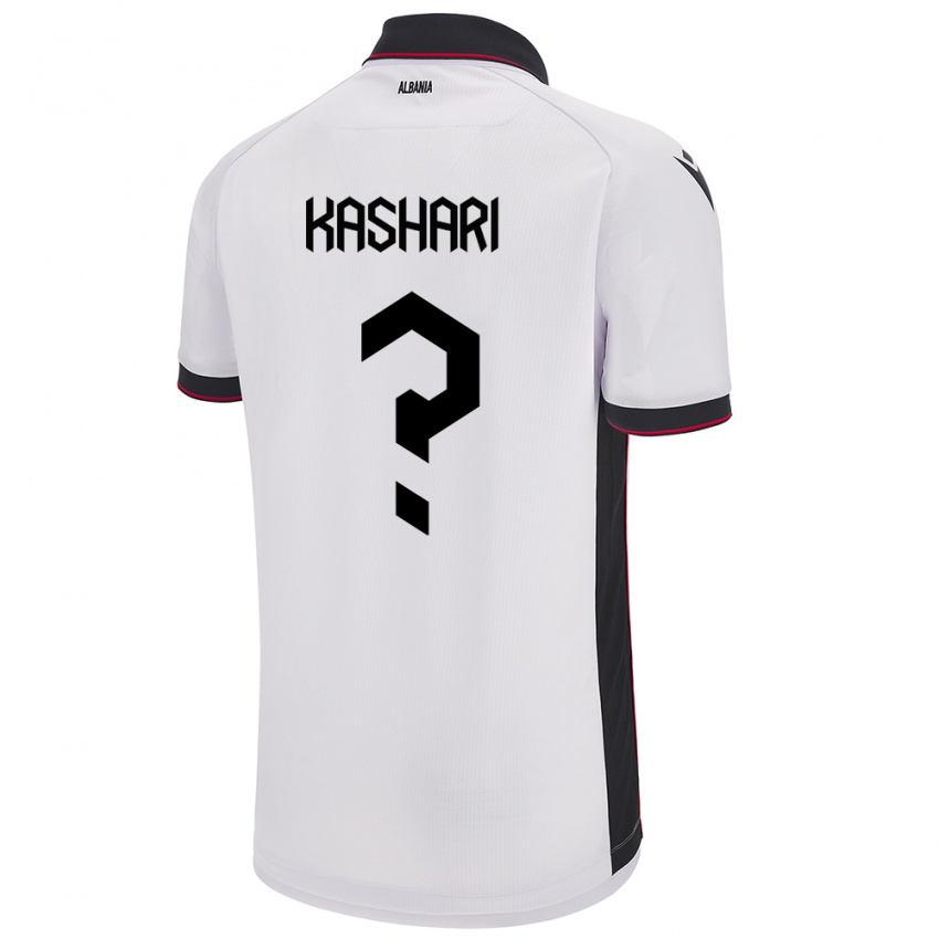 Dames Albanië Klaus Kashari #0 Wit Uitshirt Uittenue 24-26 T-Shirt