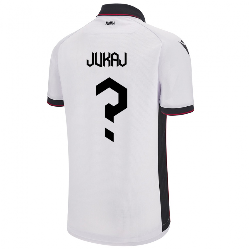 Dames Albanië Aron Jukaj #0 Wit Uitshirt Uittenue 24-26 T-Shirt