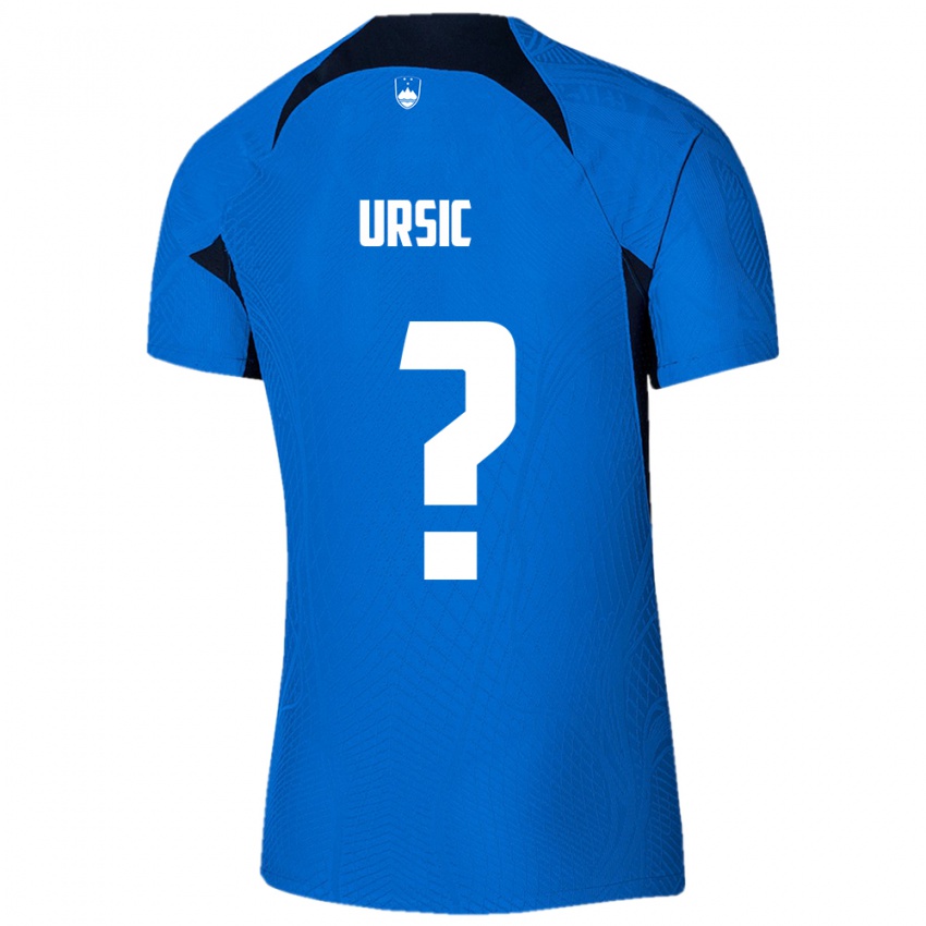 Dames Slovenië David Ursic #0 Blauw Uitshirt Uittenue 24-26 T-Shirt