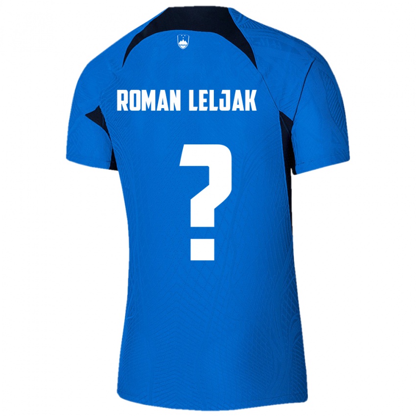 Dames Slovenië Nejc Roman Leljak #0 Blauw Uitshirt Uittenue 24-26 T-Shirt