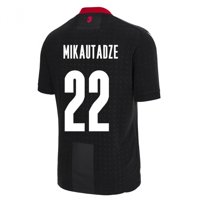 Dames Georgia Georges Mikautadze #22 Zwart Uitshirt Uittenue 24-26 T-Shirt